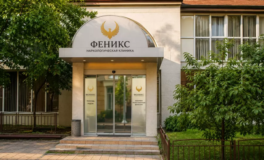Вход в наркологическую клинику «Феникс» в Бодайбо